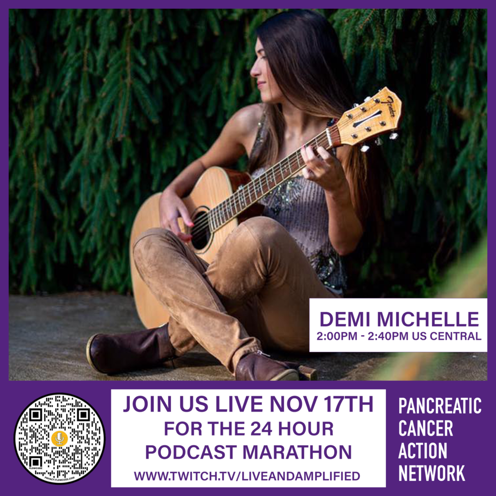 Demi Michelle PanCan Fundraiser Graphic for Live and Amplified