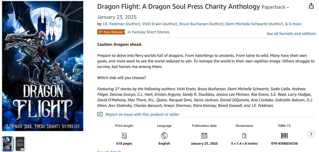 A screenshot showing Dragon Flight’s orange banner on Amazon