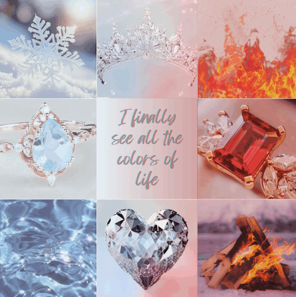 A Flurry of Snow and Gemstones Mood Board